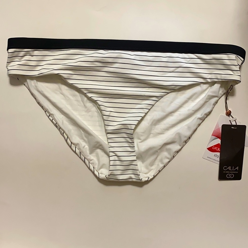 NWT Calia white and black bikini bottom size: XL